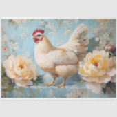 Osterweiße Hühnergelb Rosen entcouppen Seidenpapier (Vorderseite)