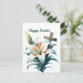 Osterweiße Lilienkreuzung Feiertagspostkarte (Stehend Vorderseite)