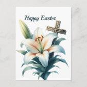 Osterweiße Lilienkreuzung Feiertagspostkarte (Vorderseite)
