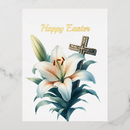 Osterweiße Lilienkreuzung Folien Feiertagspostkarte