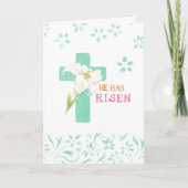 Osterweiße Lily Cross Scripting Komfort Frieden Karte (Vorderseite)