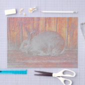 Osterweiße Orange Bunny Rabbit Holzkunst Seidenpapier (Handwerk)