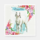 Osterweißes Lamm | Frühlings Florals Serviette (Vorderseite)
