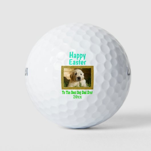 Osterwelt: Bester Vater für Hunde und Foto Golfball (Vorderseite)