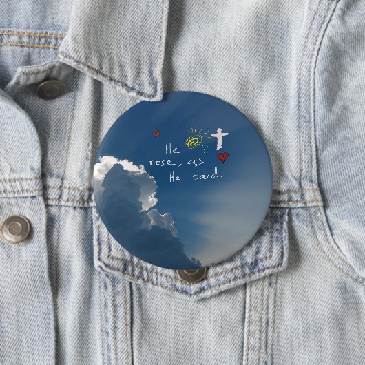 Osterwiederauferstehung Er ist riskiert Christus J Button (Beispiel)