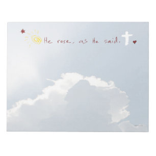 Osterwiederauferstehung Er ist riskiert Jesus Rose Notizblock