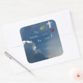 Osterwiederauferstehung Er ist riskiert Jesus Rose Quadratischer Aufkleber (Umschlag)