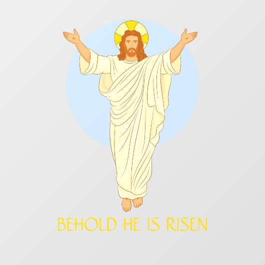 Osterwiederauferstehung Jesu siehe, er ist verschm Fensteraufkleber (Blatt)