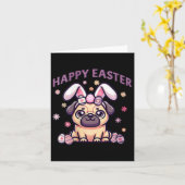 Osterwoche Mops mit sonnigen Ohren Happy Ostertag  Karte (Gelbe Blume)