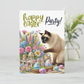 Osterwoche Party für Katzenliebhaber Einladung (Stehend Vorderseite)