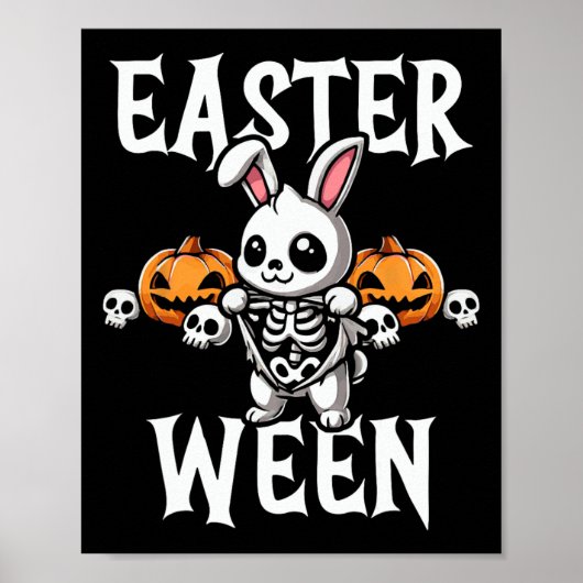 Osterwoche Skeleton Sonniges Halloween Thema Poster (Vorne)