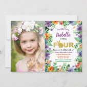 Osterwochenende 4. Geburtstag Party Foto Einladung (Vorderseite)