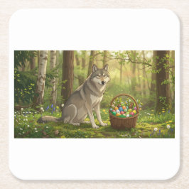 Osterwolf  rechteckiger pappuntersetzer