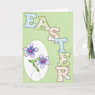 Osterwort mit Blume Osterurlaubskarte Feiertagskarte