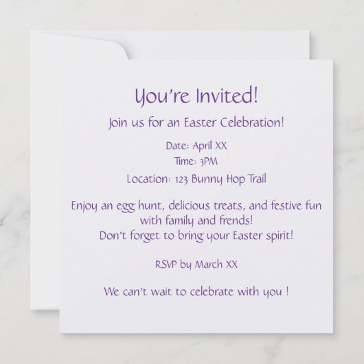 Osterwünsche Einladung (Rückseite)
