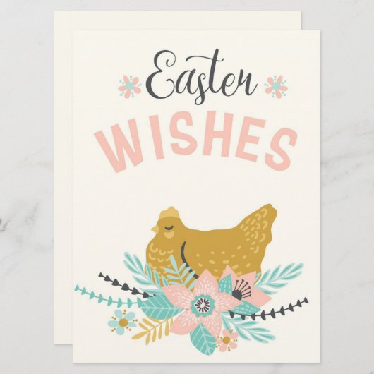 Osterwünsche Feiertagskarte (Vorne/Hinten)