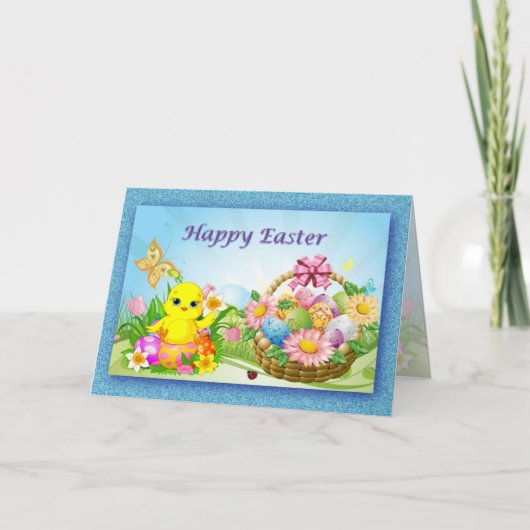 Osterwünsche Feiertagskarte (Vorderseite)