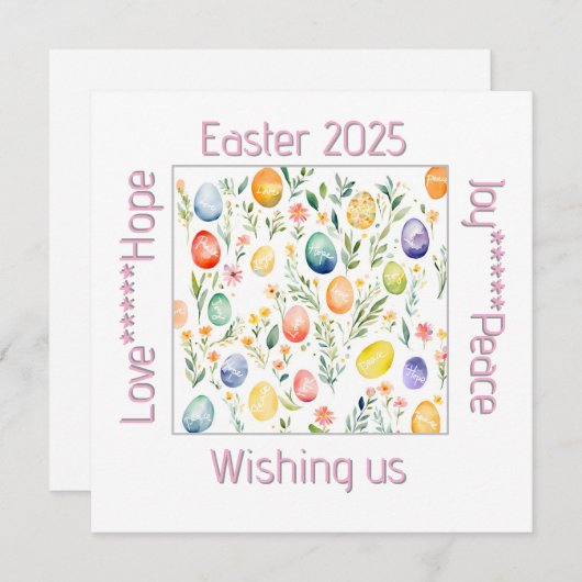 Osterwünsche Feiertagskarte (Vorne/Hinten)