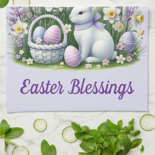 Osterwünsche Geschirrtuch (Gefaltet)