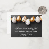 Osterwünsche, goldene Eier schick Mitteilungskarte (Vorderseite/Rückseite Beispiel)