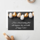 Osterwünsche, goldene Eier schick Mitteilungskarte (Vorderseite/Rückseite Beispiel)