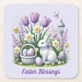 Osterwünsche Rechteckiger Pappuntersetzer (Vorderseite)