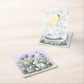 Osterwünsche Rechteckiger Pappuntersetzer (Vor Ort)