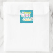 Osterwünsche und Party-Aufkleber für den Hasen Quadratischer Aufkleber (Tasche)