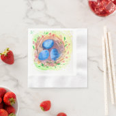Osterwürfel Aquarelleier Blues Serviette (Beispiel)