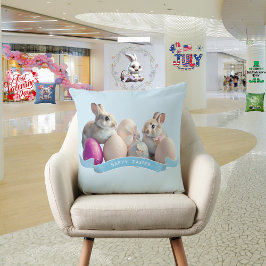 Osterwurzelkissen Zwei Kaninchen & Ostereier Kissen