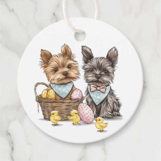 OsterYorkshire Terrier Dogs Geschenkanhänger (Vorderseite)