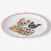 OsterYorkshire Terrier Dogs Pappteller (Schrägansicht)