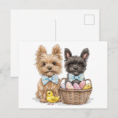 OsterYorkshire Terrier Dogs Postkarte (Vorne/Hinten)