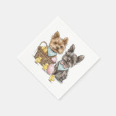 OsterYorkshire Terrier Dogs Serviette (Ecke)