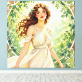 „Osterzauber – Das Mädchen und der Frühlingshase“ Leinwanddruck (Insitu (Holzboden))