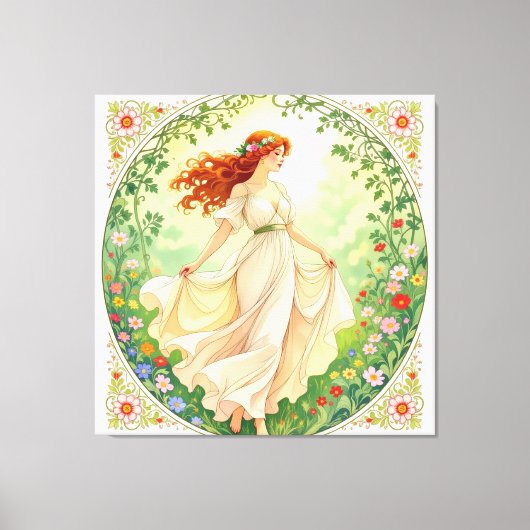 „Osterzauber – Das Mädchen und der Frühlingshase“ Leinwanddruck (Vorderseite)