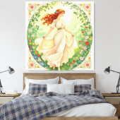 „Osterzauber – Das Mädchen und der Frühlingshase“ Leinwanddruck (Insitu (Schlafzimmer))