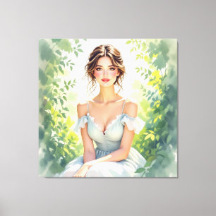 „Osterzauber – Das Mädchen und der Frühlingshase“ Leinwanddruck