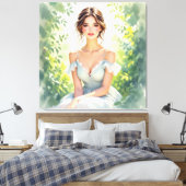 „Osterzauber – Das Mädchen und der Frühlingshase“ Leinwanddruck (Insitu (Schlafzimmer))