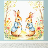 „Osterzauber – Das Mädchen und der Frühlingshase“ Leinwanddruck (Insitu (Holzboden))