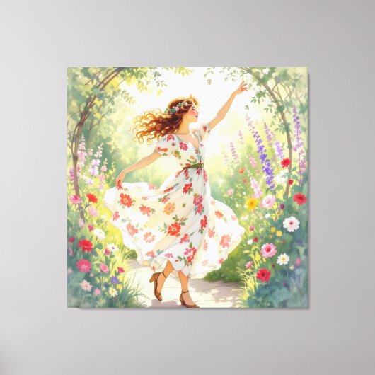 „Osterzauber – Das Mädchen und der Frühlingshase“ Leinwanddruck (Vorderseite)