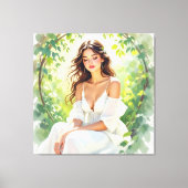 „Osterzauber – Das Mädchen und der Frühlingshase“ Leinwanddruck (Vorderseite)