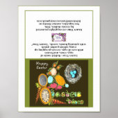 Osterzeit Bunny Egg Vine Beobachten Osterkarte Poster (Vorne)