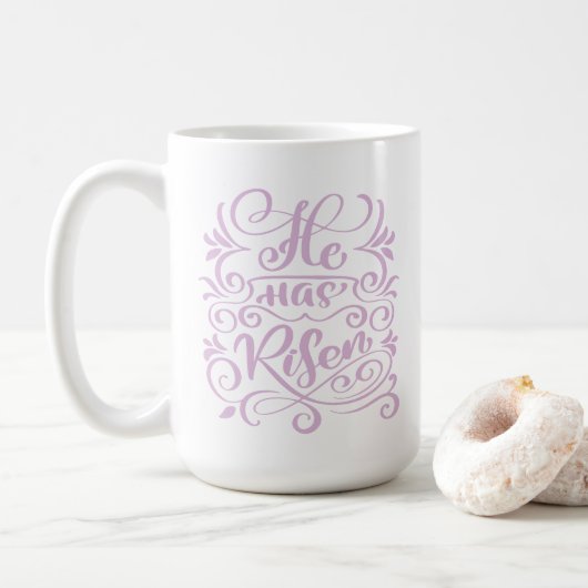 Osterzeit hat er Christlichen Script-Lavender Kaffeetasse (Mit Donut)