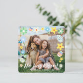 Osterzeit ist er aufgetaucht einladung (Stehend Vorderseite)