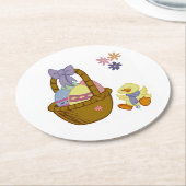 Osterzeit Runder Pappuntersetzer (Angewinkelt)