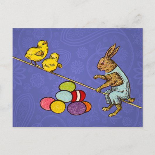 Osterzgebrannte Hühner - Darstellung Feiertagspostkarte (Vorderseite)