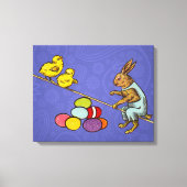 Osterzgebrannte Hühner - Darstellung Leinwanddruck (Vorderseite)