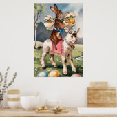 Osterzgebrüllte Kick farbig gestrichene Eizellzieg Poster (Küche)