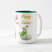 Osterzweifarbene Tasse. Zweifarbige Tasse (VorderseiteRechts)